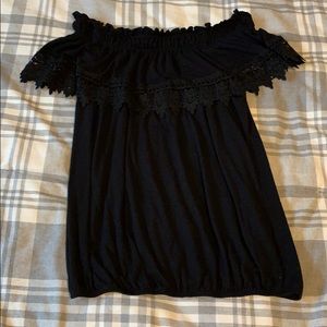 Black off shoulder top